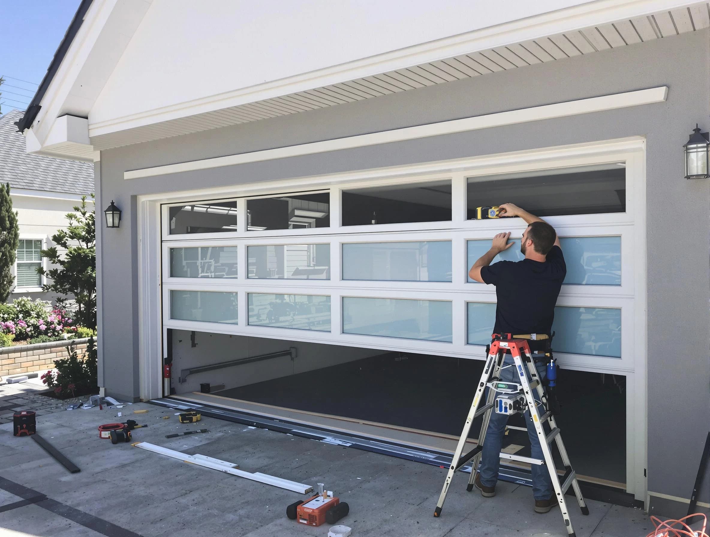Dacono Garage Door Repair team performing garage door replacement in Dacono