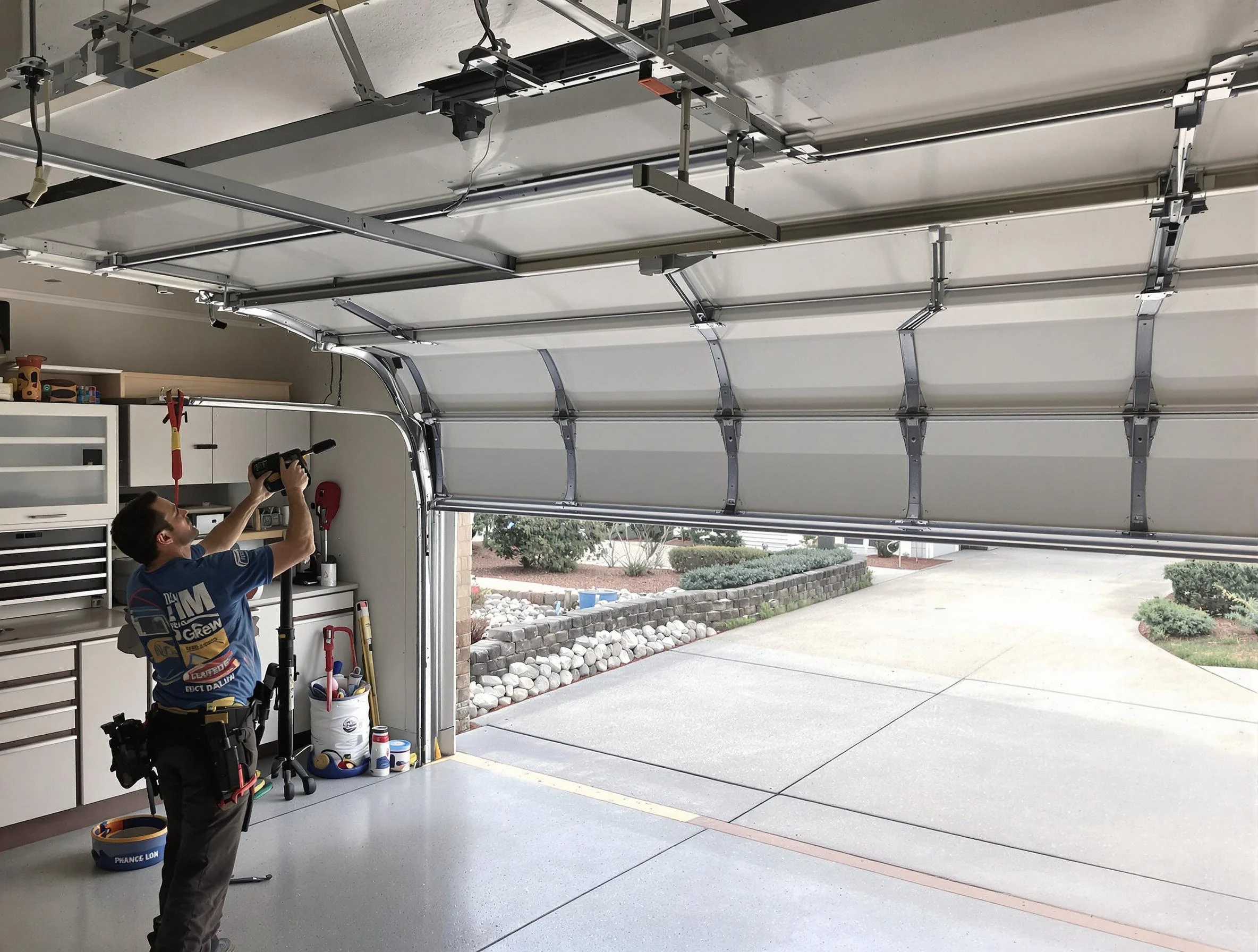 Garage door track repair service by Dacono Garage Door Repair in Dacono
